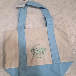 Trader Joes Mini Tote Blue